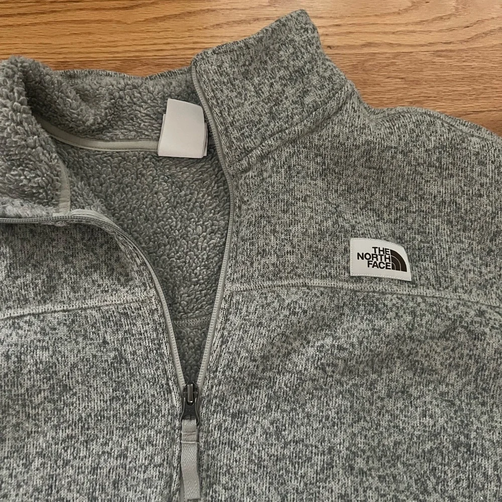 - THE NORTH FACE Grey Fleece Jumper Mens Half Zip Pullover 3/4 zip